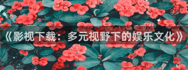 青柠影院免费观看电视剧电影：《影视下载：多元视野下的娱乐文化》